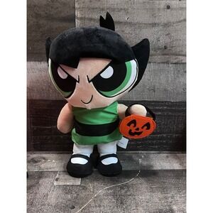 Powerpuff Girls Buttercup Halloween Plush Pumpkin Trick or Treat Gemmy‎ 10 inch